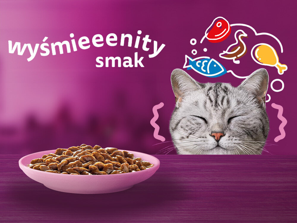 Karma dla kota WHISKAS Pure Delight Junior Drób (12 x 85 g) Korzyści z podawania karmy Whiskas
