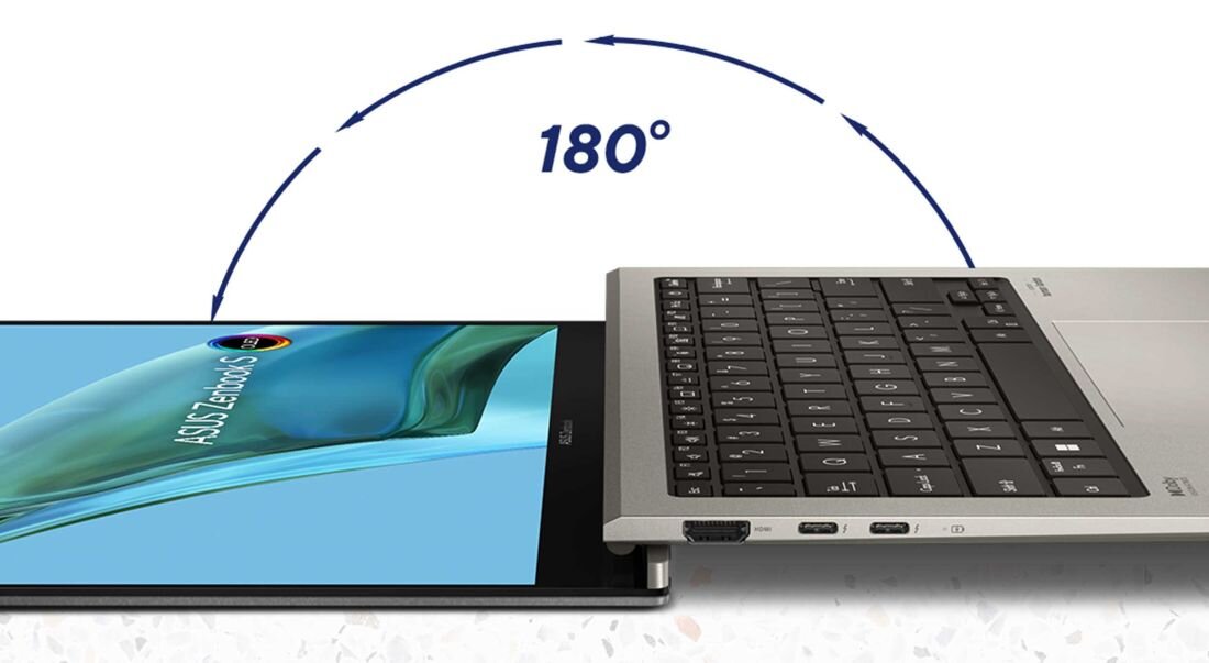 Laptop ASUS Zenbook S 13 OLED UX5304 - zawias 180