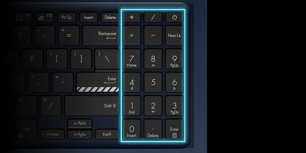 Laptop ASUS VivoBook 17 X1704ZA - klawiatura numeryczna 