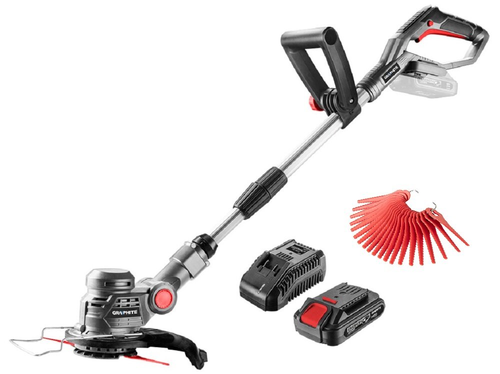 Podkaszarka akumulatorowa GRAPHITE 58G030 zestaw akumulator ladowarka 22 polimerowe noze dokumentacja