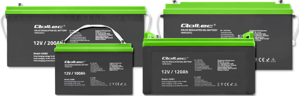 Akumulator QOLTEC 53083 200Ah 12V żywotność bateria wspomaganie waga wymiary przenośny