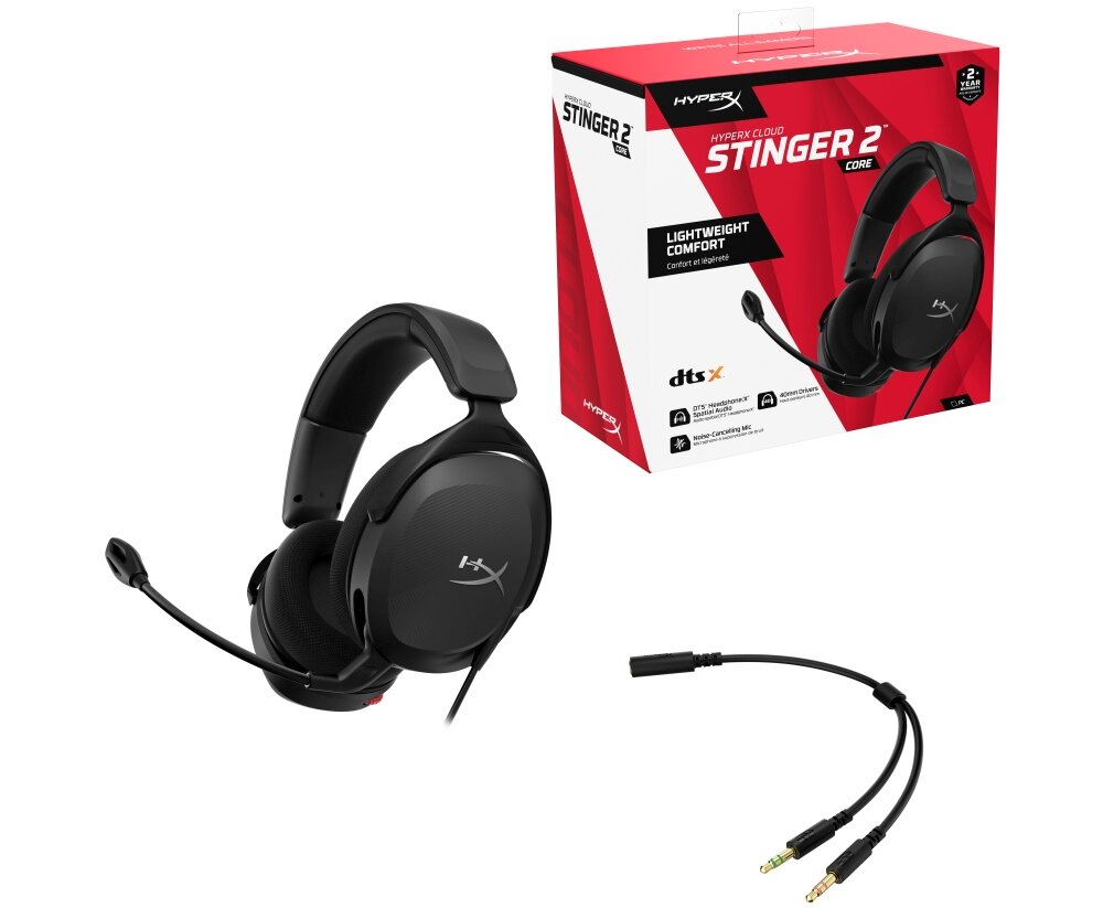 Słuchawki HYPERX Cloud Stinger 2 Core gra gaming przewodowość waga komfort poduszki nauszniki dopasowanie