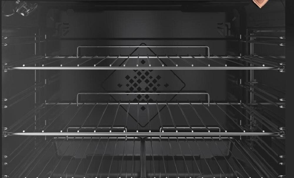 DE DIETRICH DOP7350A wnętrze piekarnik drabinkowe prowadnice teleskopowe blachy potrawy wysuwanie wnętrze emalia pyro clean czystość drzwi zimny front szyby ochrona oparzenia