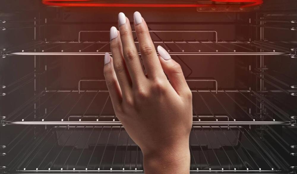 BRANDT BOP2438B piekarnik urządzenie drzwi szklane panel wentylacja konstrukcja chłodna bezpieczne łatwe czyszczenie