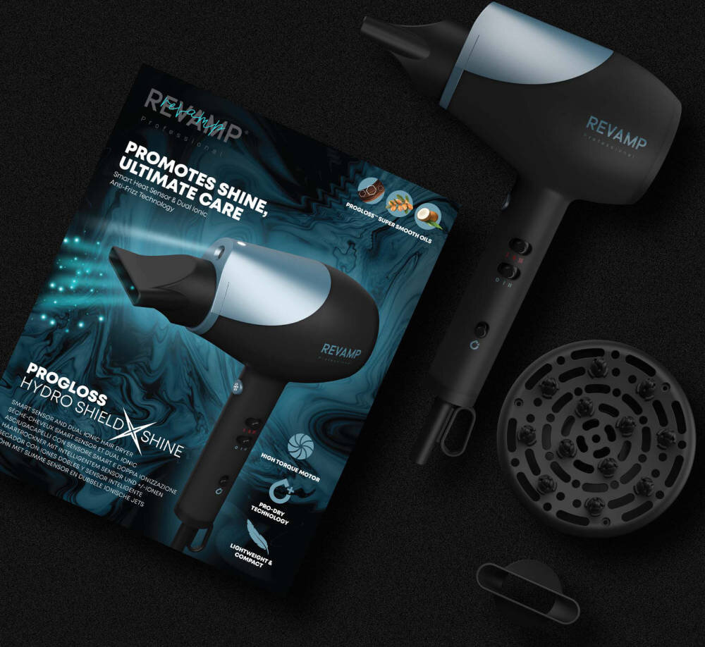 Suszarka REVAMP Progloss Hydro Shield X Shine DR-6000 zestaw akcesoria komplet wyposazenie
