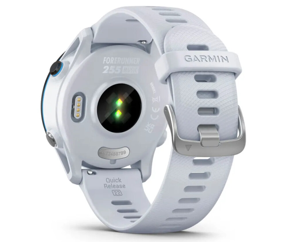 SMARTWATCH GARMIN Forerunner 255 Music ekran bateria czujniki zdrowie sport pasek ładowanie pojemność rozdzielczość łączność sterowanie krew puls rozmowy smartfon aplikacja