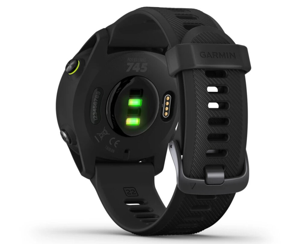 SMARTWATCH GARMIN FORERUNNER 745 ekran bateria czujniki zdrowie sport pasek ładowanie pojemność rozdzielczość łączność sterowanie krew puls rozmowy smartfon aplikacja
