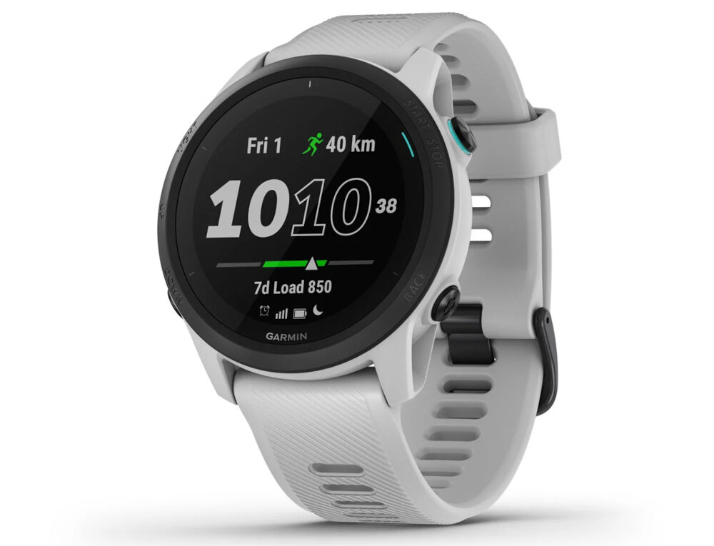 SMARTWATCH GARMIN FORERUNNER 745 ekran bateria czujniki zdrowie sport pasek ładowanie pojemność rozdzielczość łączność sterowanie krew puls rozmowy smartfon aplikacja