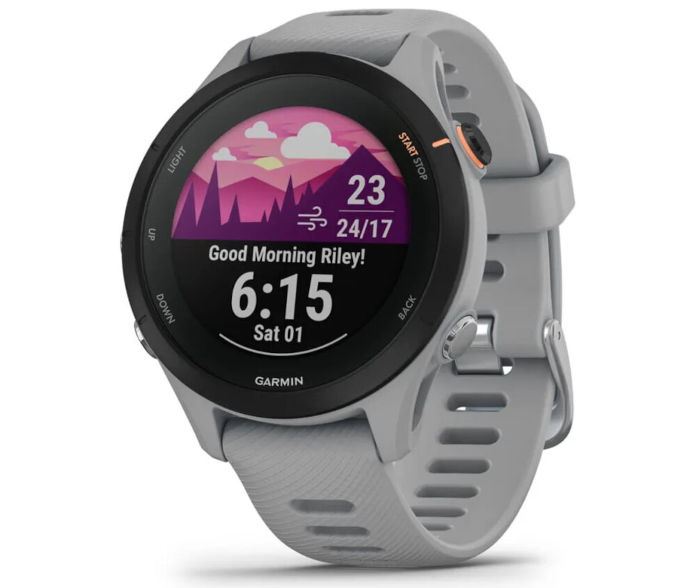 SMARTWATCH GARMIN FORERUNNER 255S ekran bateria czujniki zdrowie sport pasek ładowanie pojemność rozdzielczość łączność sterowanie krew puls rozmowy smartfon aplikacja