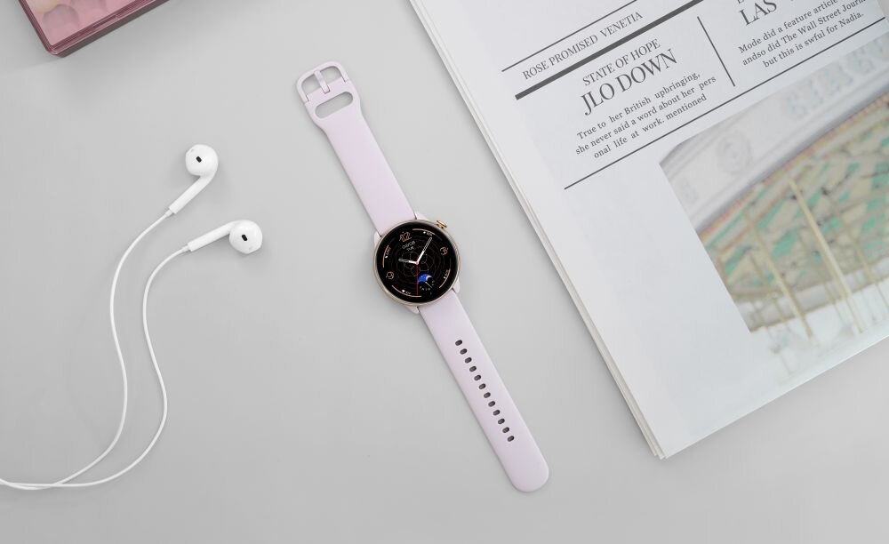 Smartwatch AMAZFIT GTR Mini ekran bateria czujniki zdrowie sport pasek ładowanie pojemność rozdzielczość łączność sterowanie krew puls rozmowy smartfon aplikacja