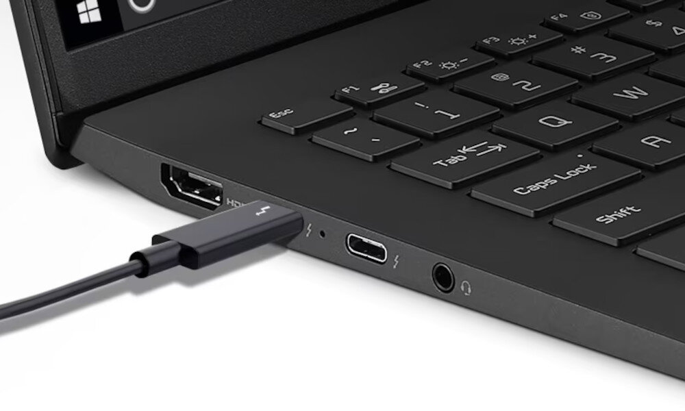 Laptop LG Gram 2023 17ZB90R-G.AA55Y złącza porty czytnik ładowanie Thunderbolt
