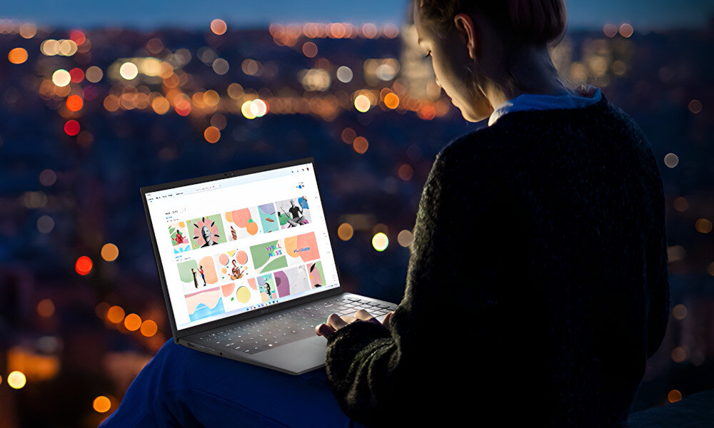 Laptop LG Gram 2023 15Z90R-G.AA56Y klawiatura touchpad konstrukcja podświetlenie