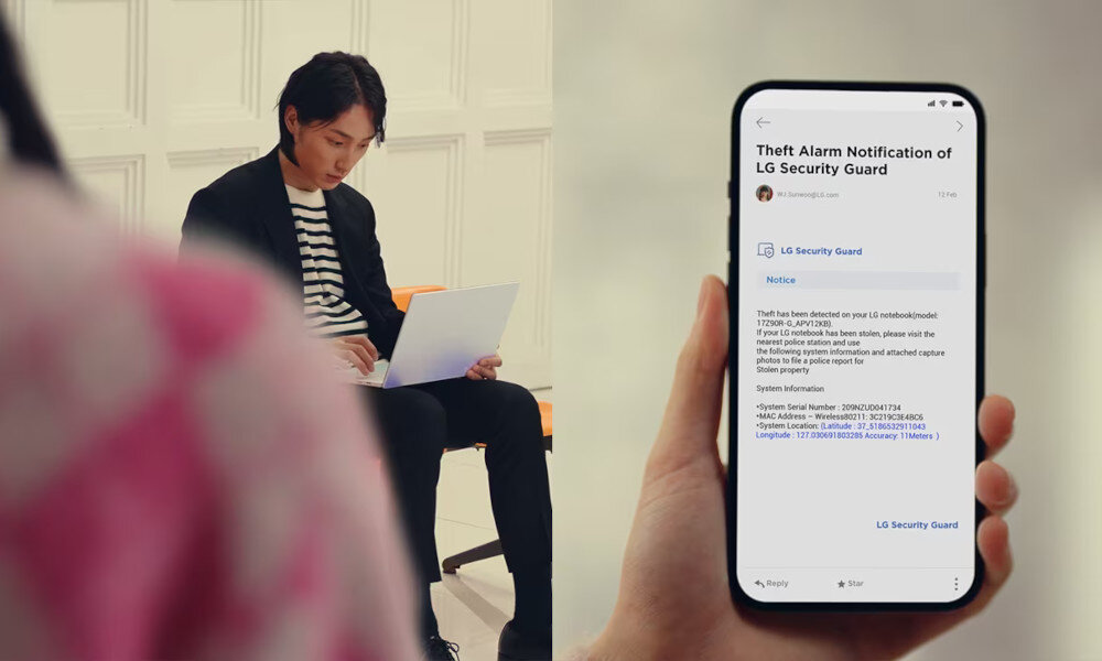 Laptop LG Gram Style 2023 16Z90RS-G.AA77Y blokowanie ochrona zabezpieczenia alarm