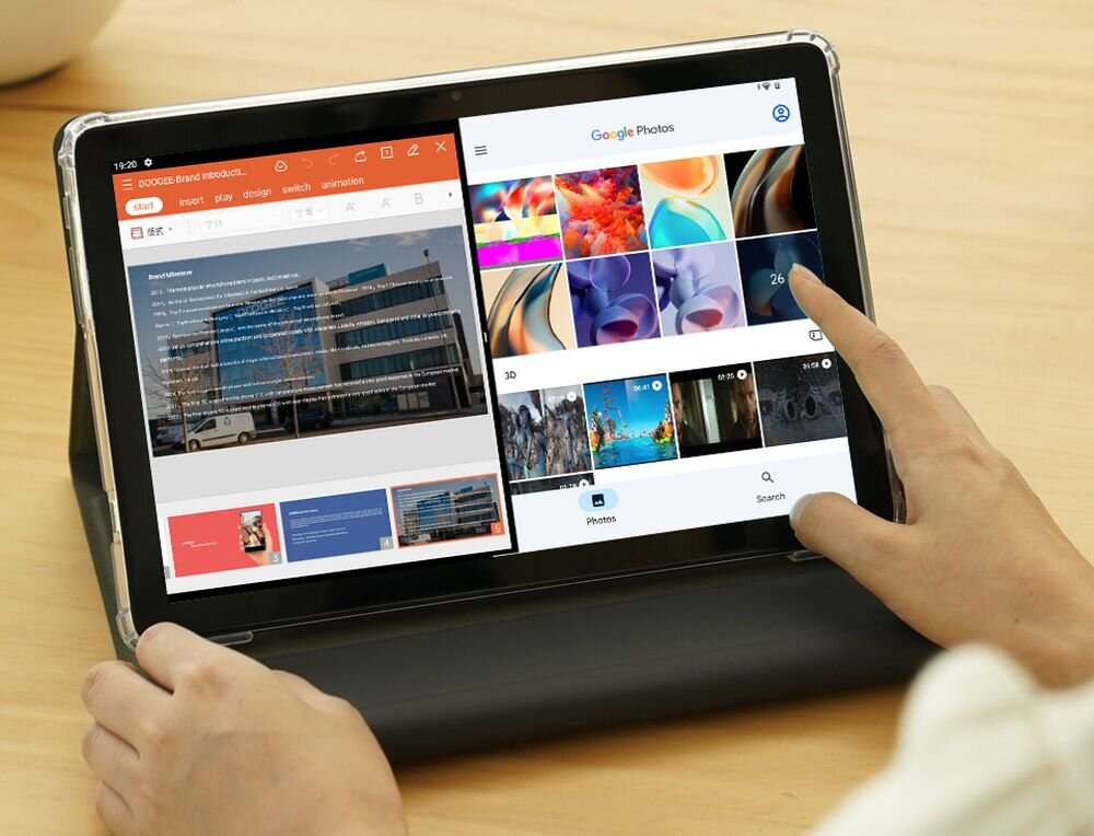 Tablet DOOGEE T10 ekran bateria aparat procesor ram pamięć pojemność rozdzielczość zdjęcia filmy opis dane cechy blokady system łączność wifi bluetooth obudowa szkło odporność porty muzyka transfer sieć przekątna matryca waga czujniki oled amoled ips