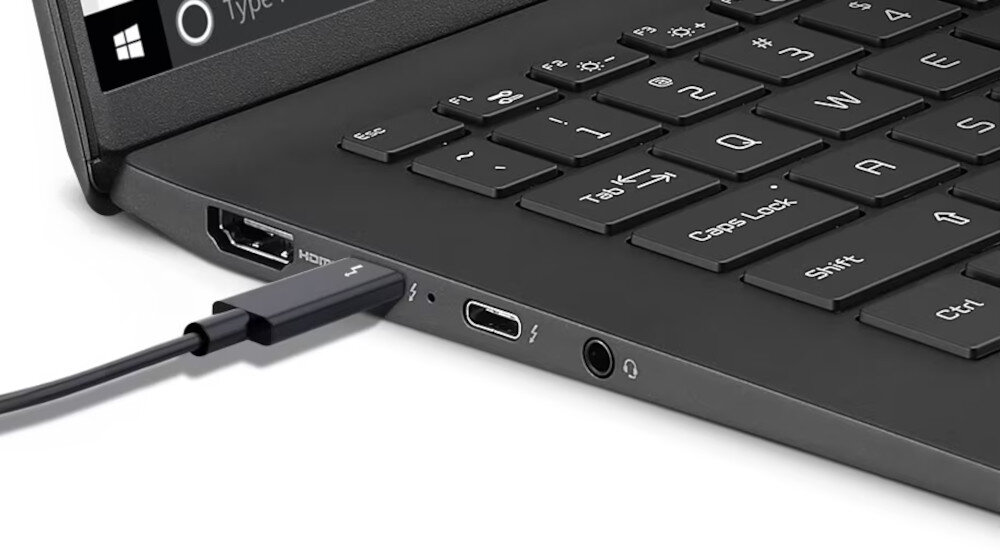 Laptop LG Gram 2023 14ZB90R-G.AA55Y złącza porty zasilanie podłączenie czytnik kart
