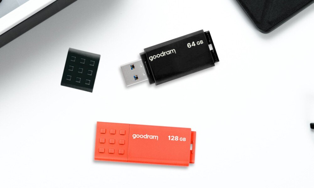Pendrive GOODRAM UME3 Power 64GB, USB 3.2 Gen. 1 (USB 3.0), Odczyt 60 MB/s, Zapis 20 MB/s otwór zatyczka przypięcie