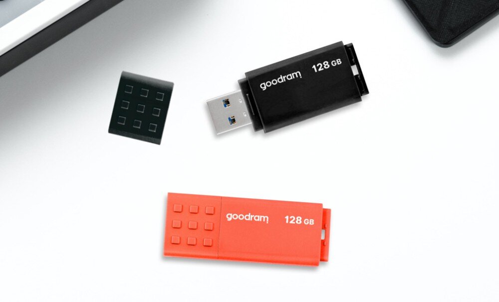 Pendrive GOODRAM UME3 Power 128GB, USB 3.2 Gen. 1 (USB 3.0), Odczyt 60 MB/s, Zapis 20 MB/s otwór zatyczka przypięcie