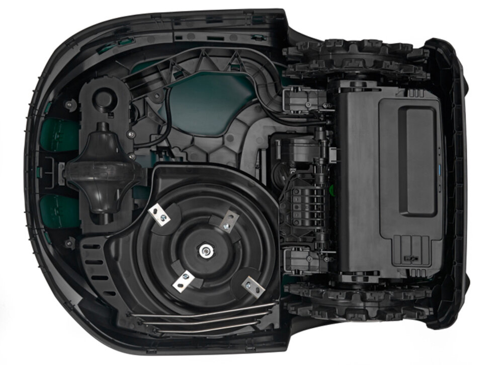 Robot koszący ROBOMOW RK2000 22AKHAFB619 sterowanie Bluetooth 4 noże obrotowe koszenie w zakresie od 20 do 100 mm szerokość robocza do 21 cm