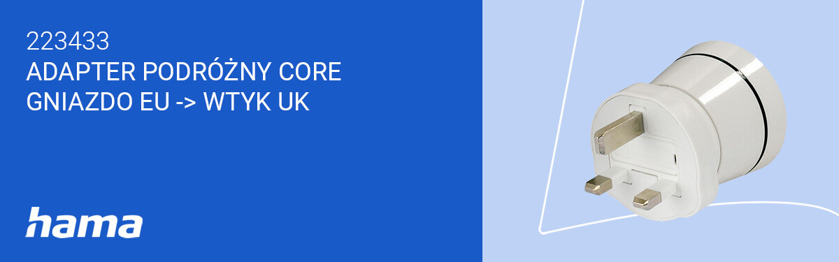 zdjęcie ADAPTERA PODRÓŻNEGO CORE GNIAZDO EU -> WTYK UK