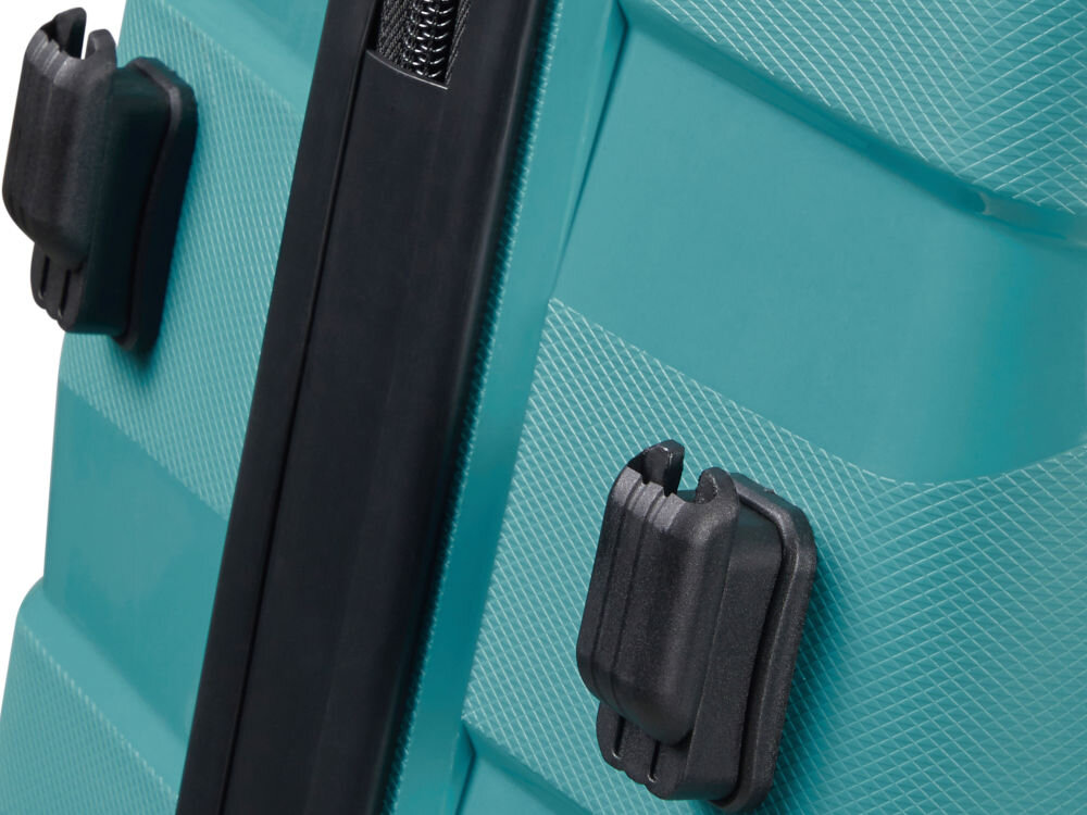 Walizka AMERICAN TOURISTER Air Move 66 cm Turkusowy podwójne kółka 360 stopni uchwyty wieszaki