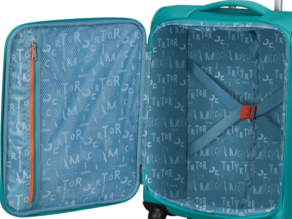 Walizka AMERICAN TOURISTER Sea Seeker 45 cm taśmy krzyżowe kieszeń na zamek