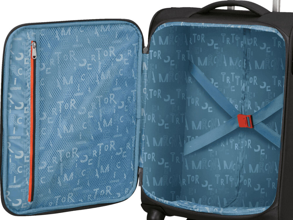 Walizka AMERICAN TOURISTER Sea Seeker 45 cm taśmy krzyżowe kieszeń na zamek