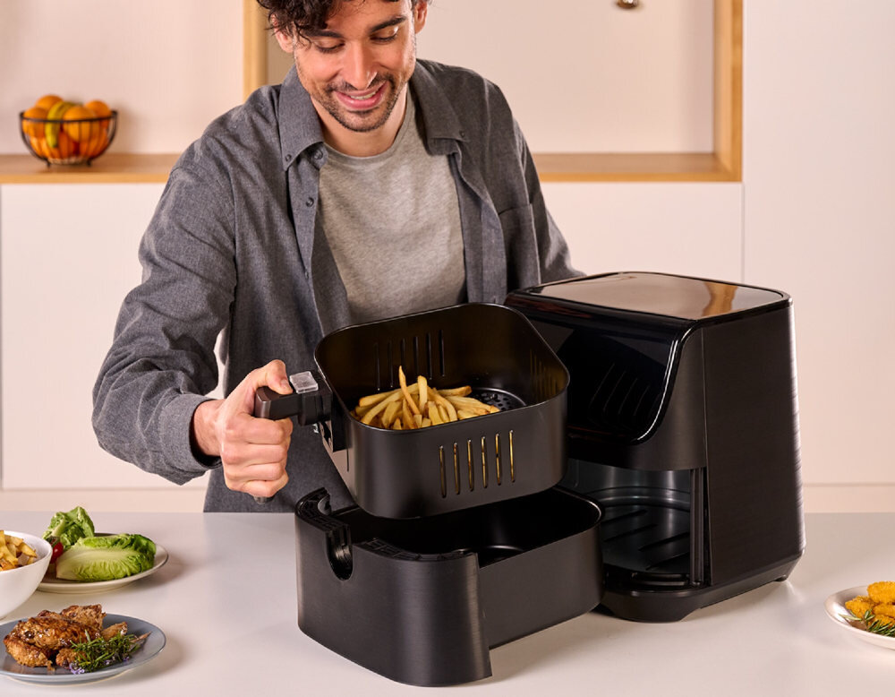 Frytkownica beztluszczowa BLACK&DECKER BXAF5500E Czarny Air Fryer duza pojemnosc 5,5l wygodna obsluga