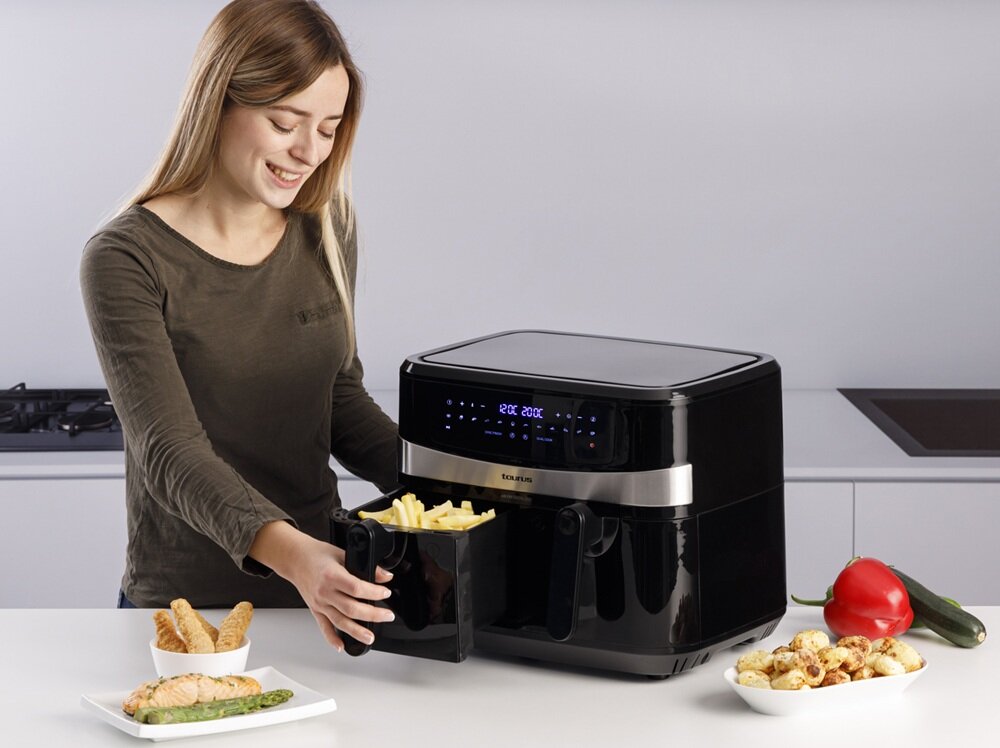 Frytkownica beztłuszczowa TAURUS AF2600D Czarny system ochrony przed przegrzaniem, większe bezpieczeństwo, wolne od bpa i pfoa