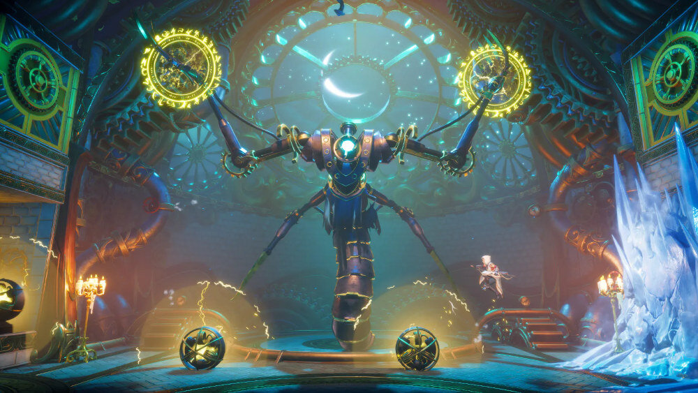Trine 5: A Clockwork Conspiracy Gra  złodziejka magiczne moce poszukiwacze przygód mechaniczna armia krajobrazy nowe postacie tryb jednoosobowy wieloosobowy rozwój zdolności