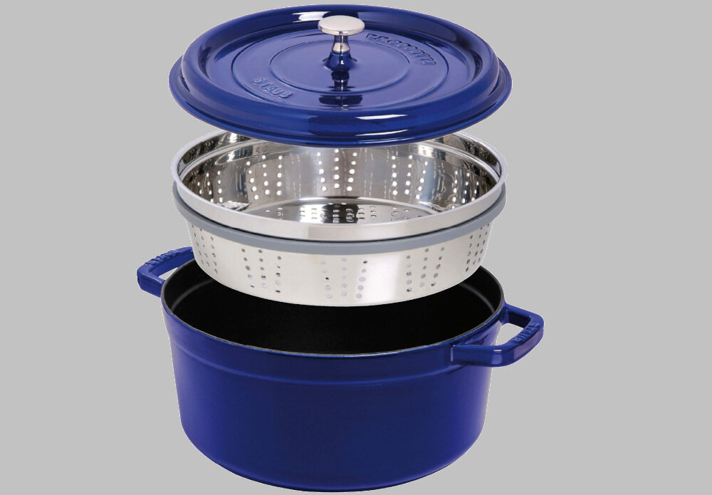Garnek STAUB La Cocotte 40510-604-0 Niebieski duza pojemnosc 5,5 l srednica 31 cm