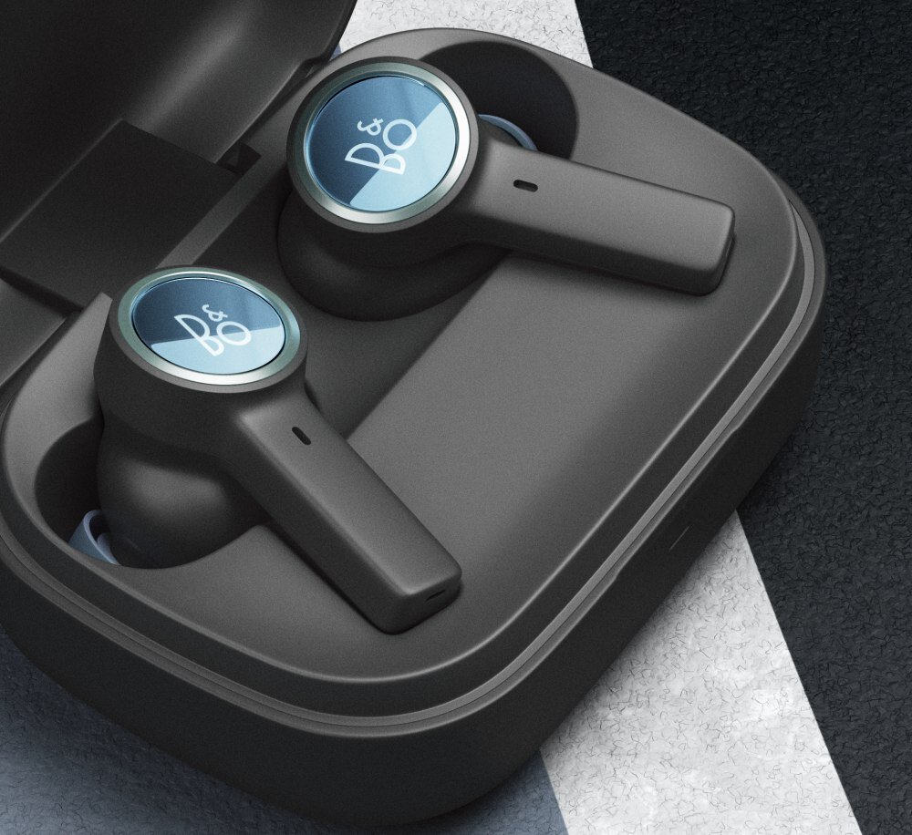 Słuchawki dokanałowe BANG & OLUFSEN Beoplay EX dźwięk jakość bezprzewodowe ładowanie praca brzmienie basy