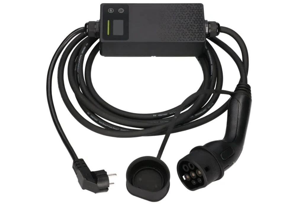 EXTRALINK BS-PCD030 zabezpieczenie różnicowoprądowe typu A + 6 mA ochronę przed przegrzaniem Inteligentny chip automatycznie zatrzymuje ładowanie  - ładowarka na białym tle