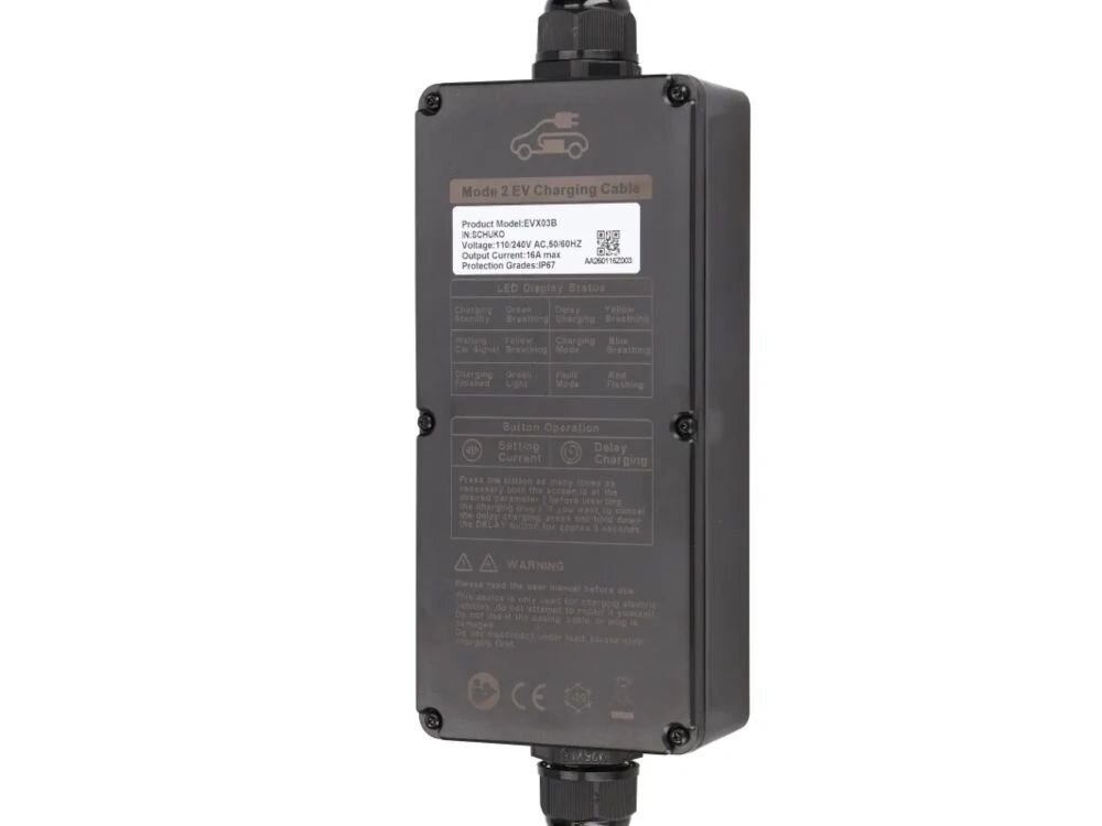 EXTRALINK BS-PCD030 kabel typu 2 o długości 5 m wtyczkę Schuko samochodów elektrycznych  - ładowarka na białym tle