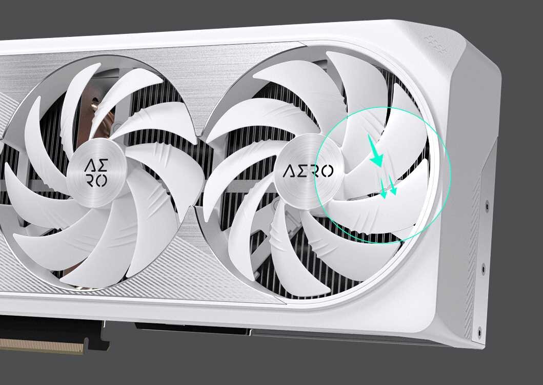 Karta graficzna GIGABYTE GeForce RTX 4090 Aero OC 24GB DLSS 3 - wentylatory