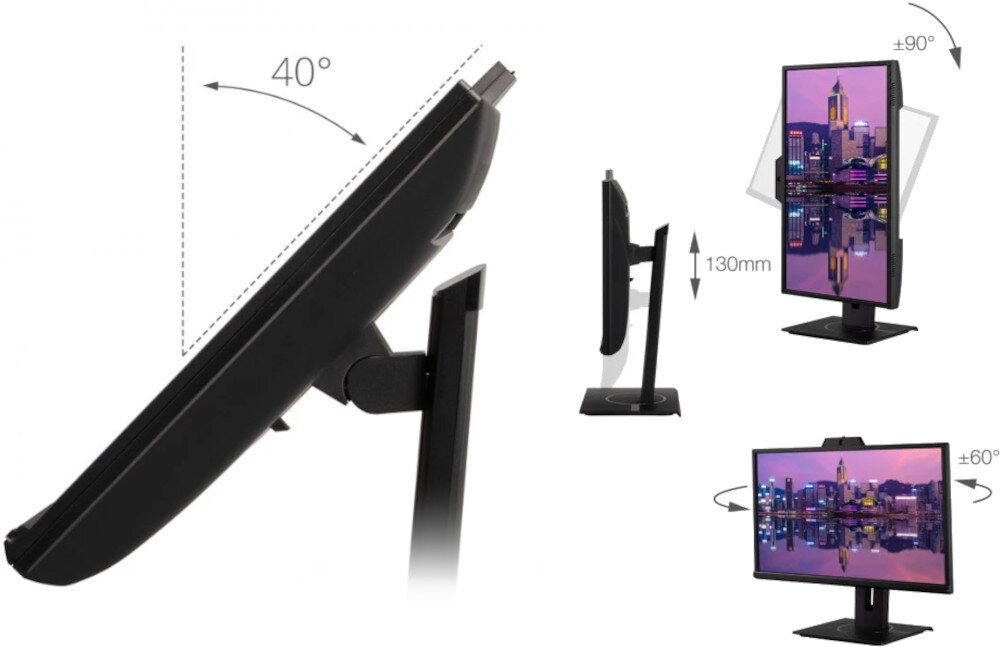 Monitor VIEWSONIC VG2440V (VS18402) podstawa regulacja ergonomia pivot
