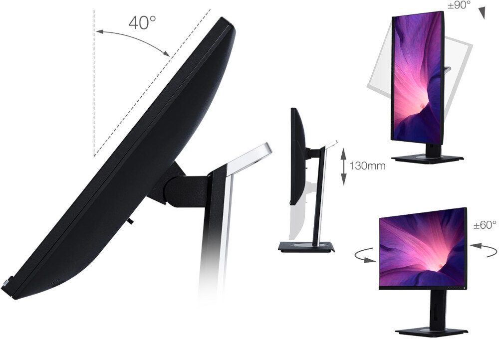 Monitor VIEWSONIC VG2456 (VS18086) podstawa regulacja nachylenie wysokość pivot