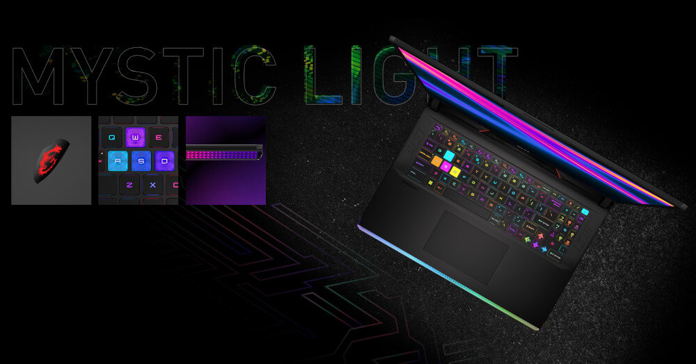 Laptop MSI Raider GE78HX 13VI-246PL  podświetlenie RGB kolory wygląd 