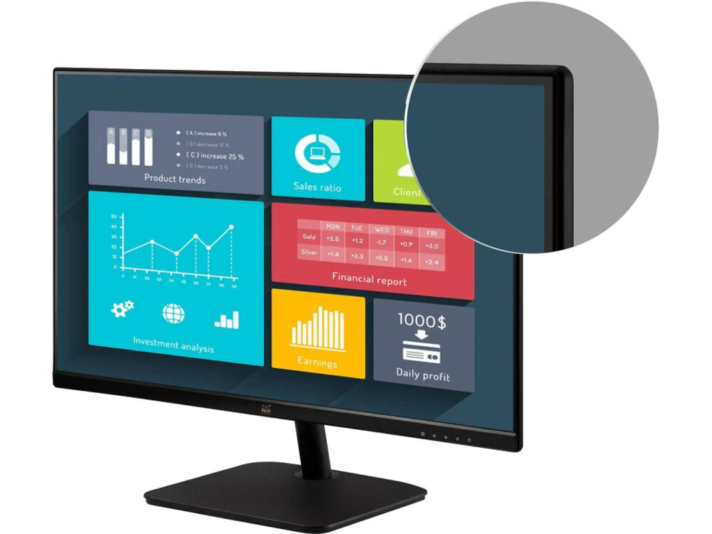 Monitor VIEWSONIC VA2732-H konstrukcja ramka grubość design