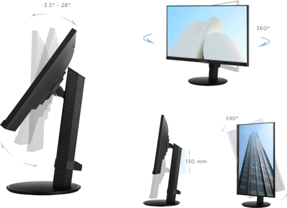 Monitor VIEWSONIC VG2709-2K-MHD (VS19479) ergonomia podstawa regulacja nachylenie obrót wysokość