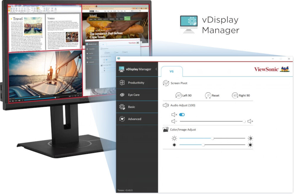 Monitor VIEWSONIC VG2240 oprogramowanie aplikacja sterowanie