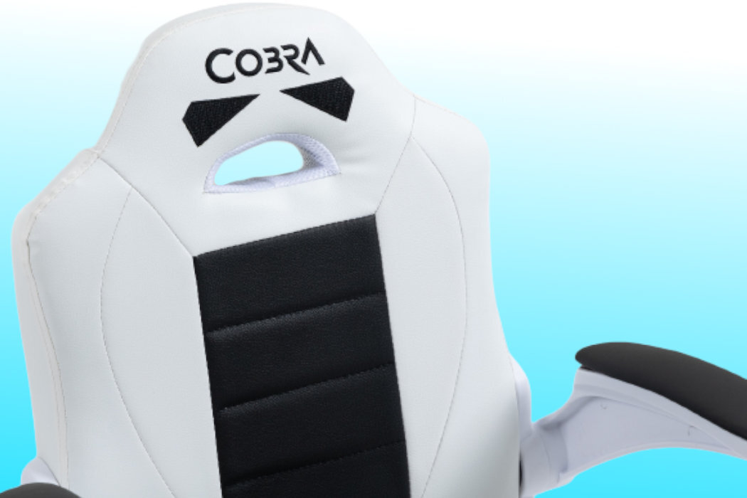 Fotel COBRA Junior Pro Biało-czarny dziecko wygoda zabawa komfort nauka wytrzymałość regulacja