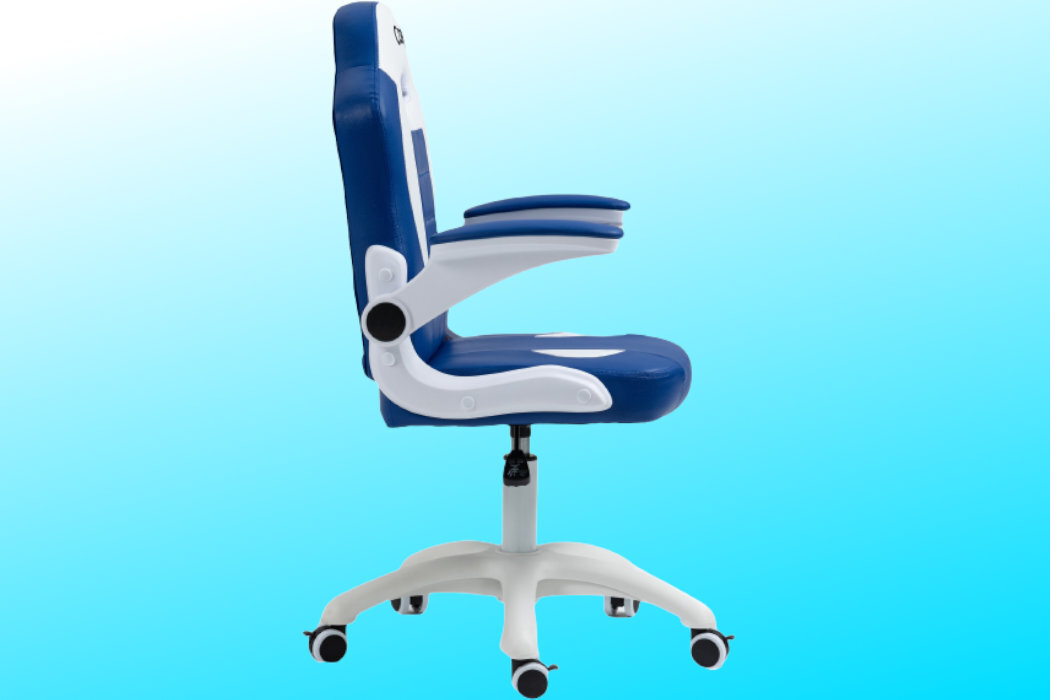 Fotel COBRA Junior Pro Niebiesko-Biały dziecko wygoda zabawa komfort nauka wytrzymałość regulacja