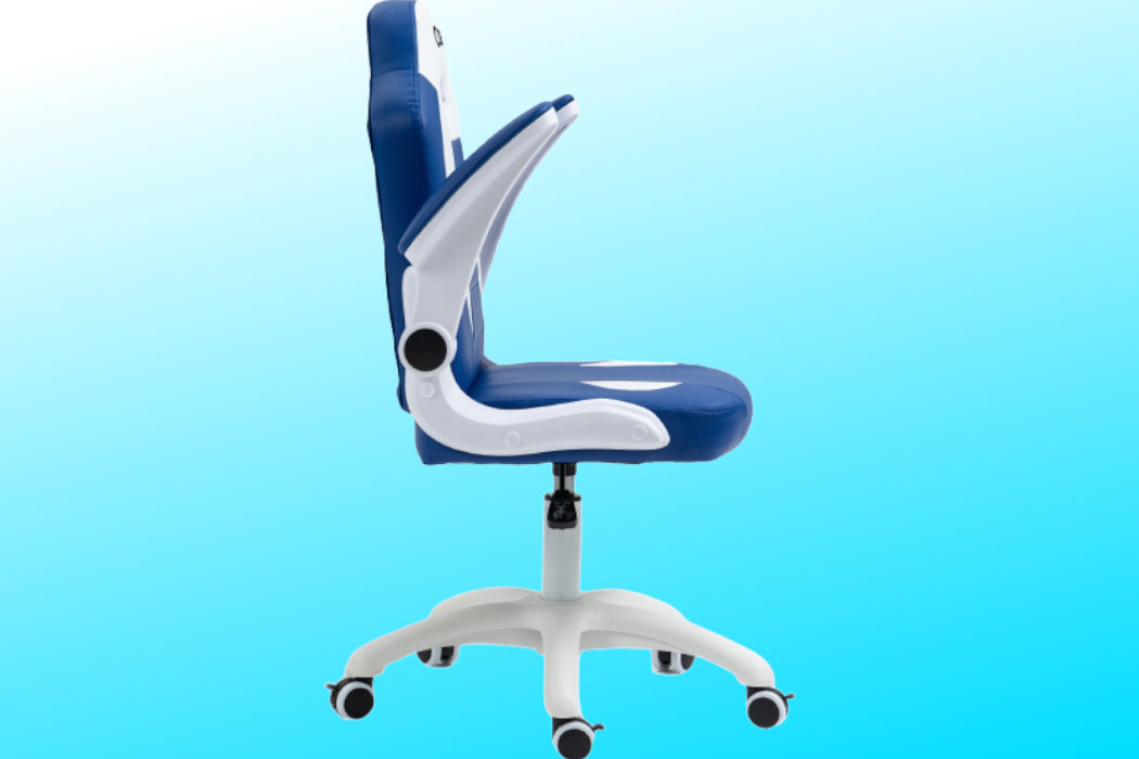 Fotel COBRA Junior Pro Niebiesko-Biały dziecko wygoda zabawa komfort nauka wytrzymałość regulacja