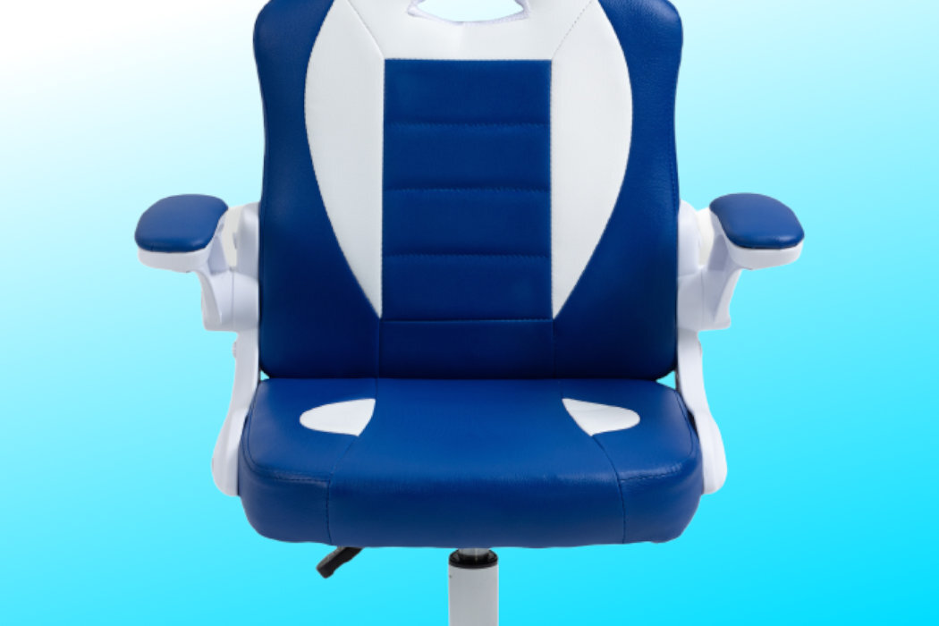 Fotel COBRA Junior Pro Niebiesko-Biały dziecko wygoda zabawa komfort nauka wytrzymałość regulacja