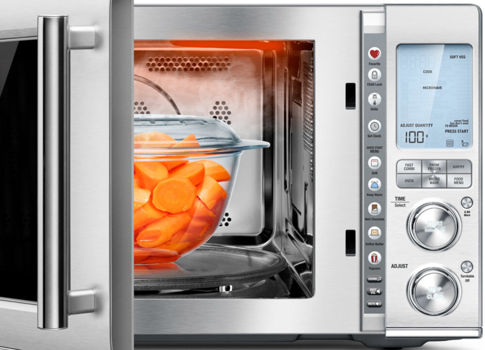 Kuchenka mikrofalowa SAGE The Combi Wave SMO870BSS4EEU1 funkcja szybkiego gotowania i gotowania mrozonek Fast Combi