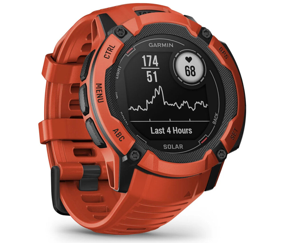 Zegarek sportowy GARMIN <span>Instinct 2X Solar</span> ekran bateria czujniki zdrowie sport pasek ładowanie pojemność rozdzielczość łączność sterowanie krew puls rozmowy smartfon aplikacja