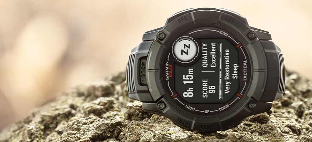 Zegarek sportowy GARMIN GARMIN Instinct 2X Solar Tactical Edition ekran bateria czujniki zdrowie sport pasek ładowanie pojemność rozdzielczość łączność sterowanie krew puls rozmowy smartfon aplikacja