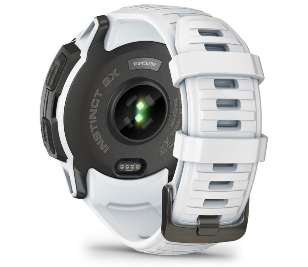 Zegarek sportowy GARMIN <span>Instinct 2X Solar</span> ekran bateria czujniki zdrowie sport pasek ładowanie pojemność rozdzielczość łączność sterowanie krew puls rozmowy smartfon aplikacja