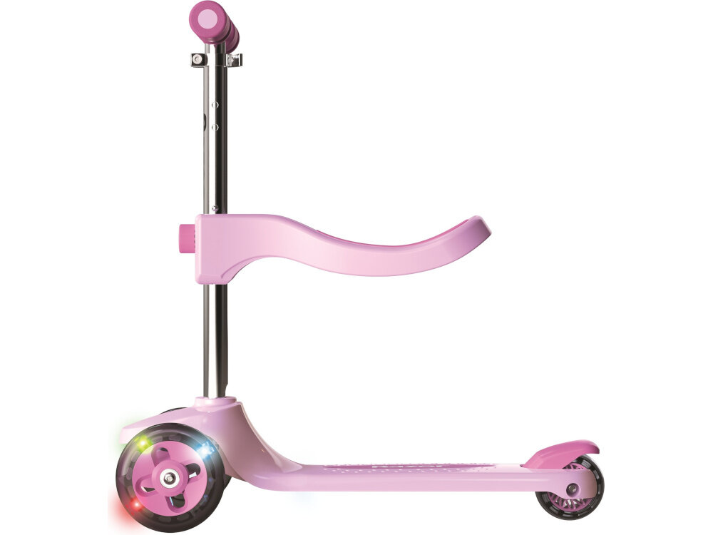 Hulajnoga dla dzieci RAZOR Rollie 2w1 20073668 Różowy hulajnoga widoczna od boku lekka aluminiowa raczka hulajnogi waga 3,85 kg latwe przechowywanie i przenoszenie