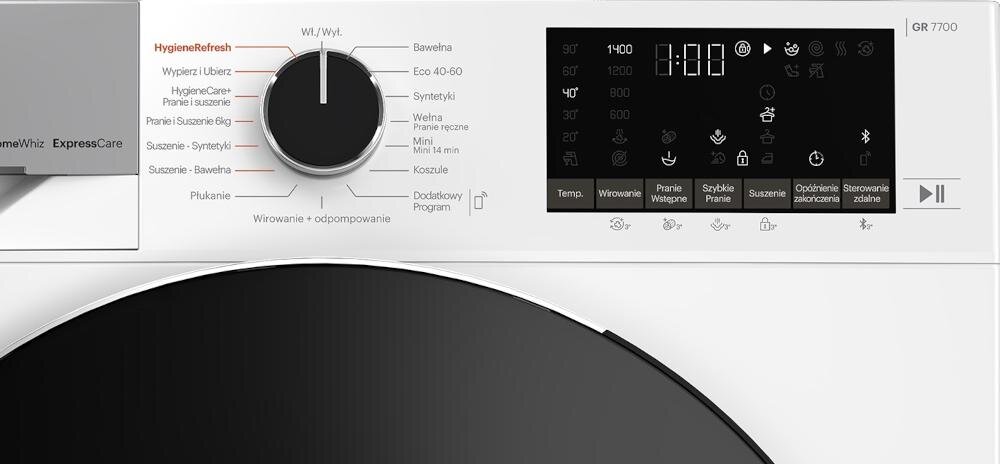 GRUNDIG GD7P5104427WPB czytelny elektroniczny wyświetlacz pranie suszenie